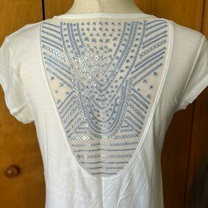 Victoria’s Secret: White Top with Blue Embroidery (NWOT)